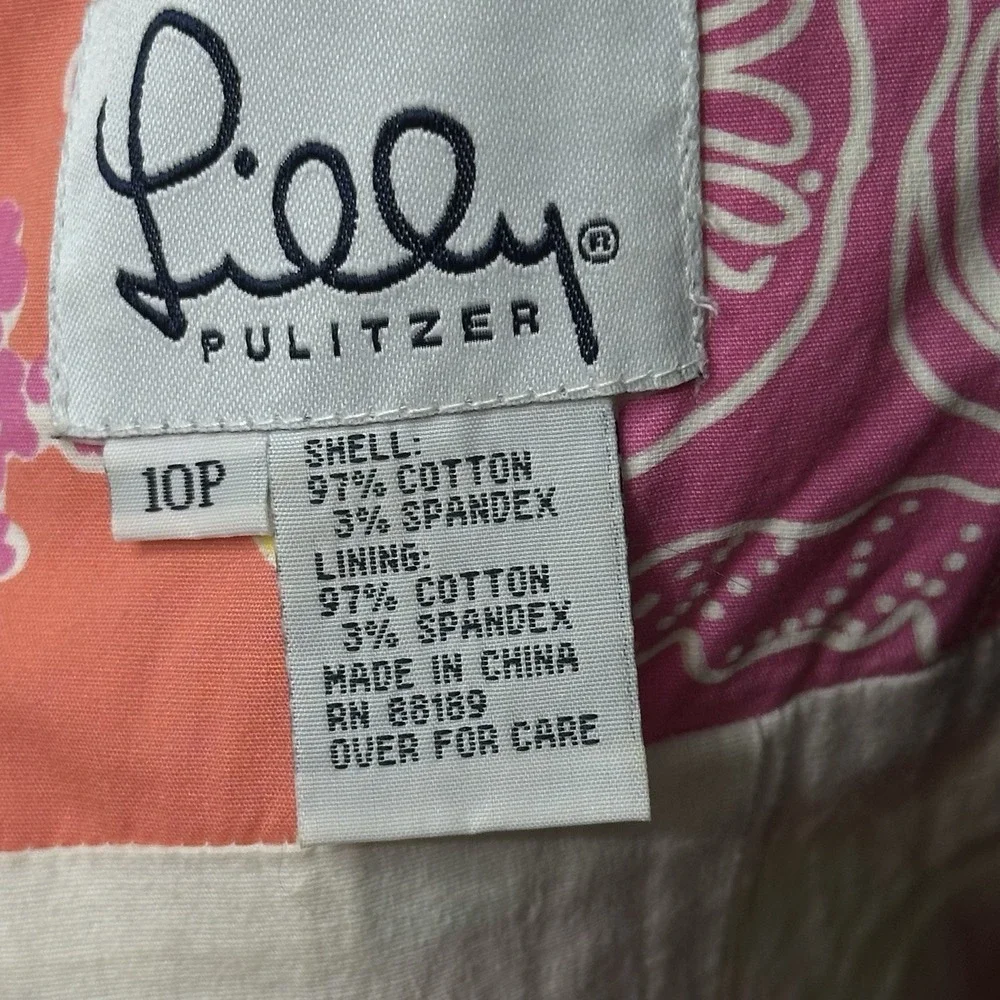 VTG Lilly Pulitzer Dress Chef's Blend Patchwork Size 10P Spaghetti Straps READ - Picture 5 of 7